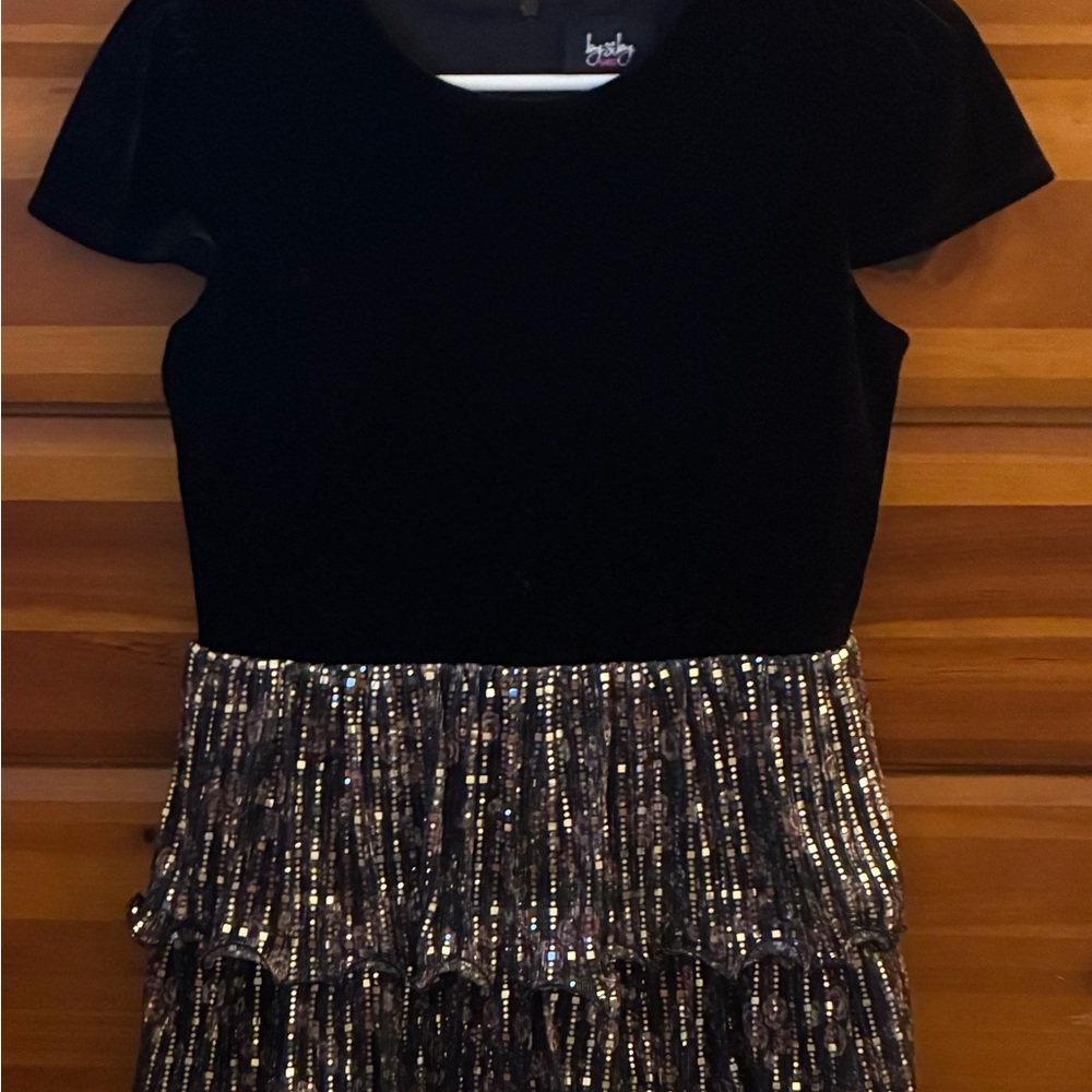 Elegant Black and Silver Kids Dress